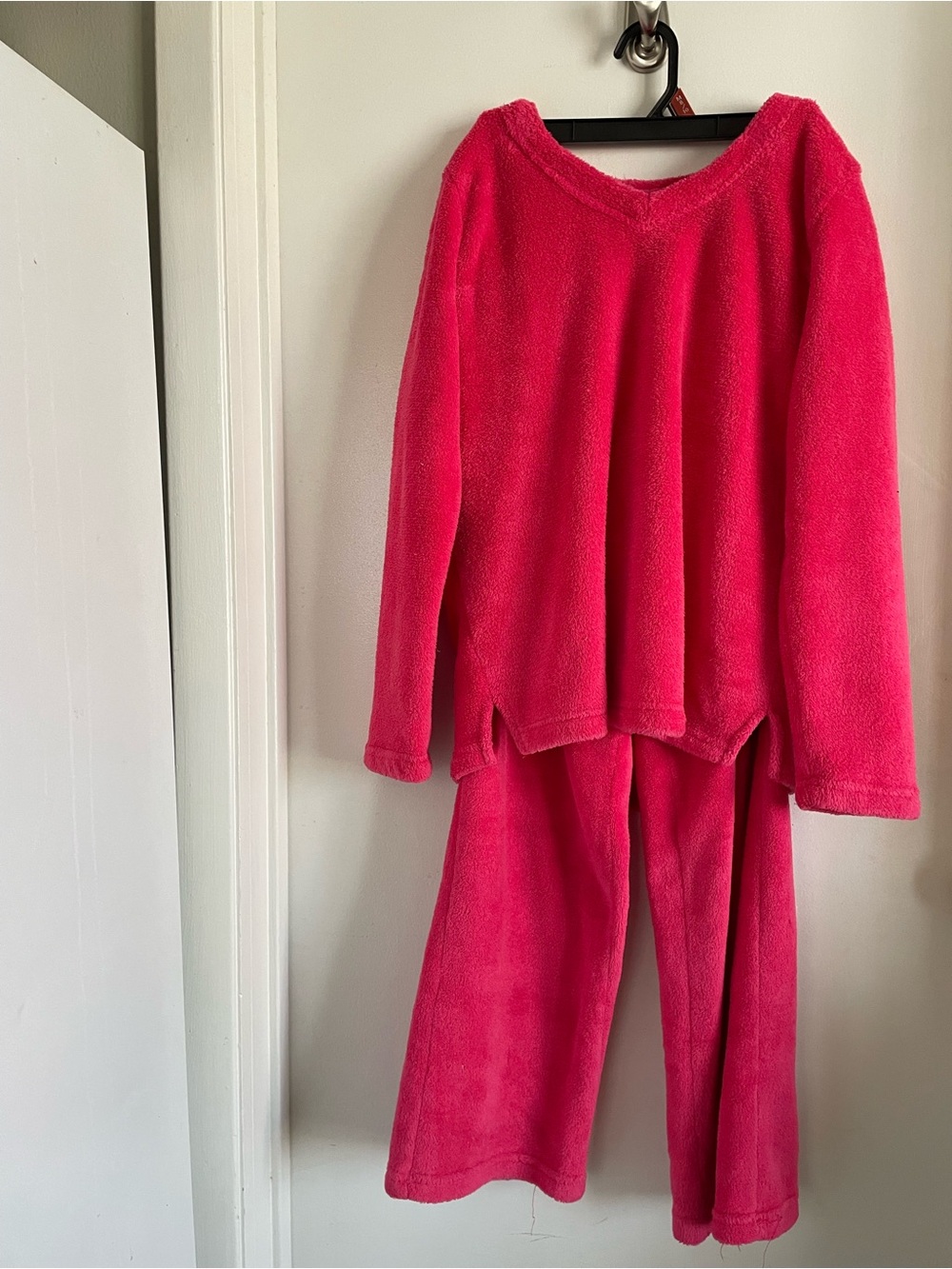Laura Scott Plush Two-Piece Pajama Set - Bright Pink